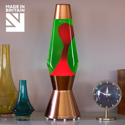 mathmos astro copper lava lamp green red