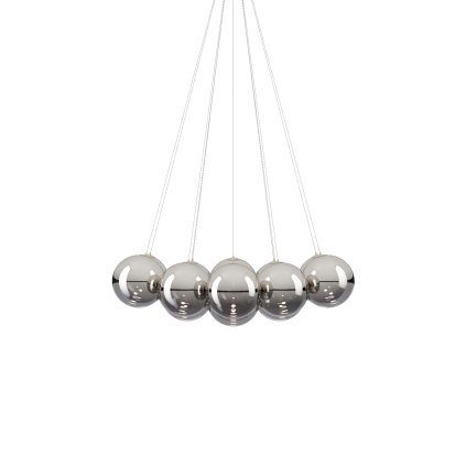 Lodes Random Cloud 14 ø28, závěsné svítidlo LED 14 x 5W 3000K, chromové sklo, rozměr 125x112cm