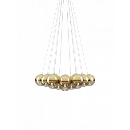 Lodes Random Cloud 19 ø23, závěsné svítidlo LED 19 x 5W 3000K, zlaté sklo, rozměr 115x103cm