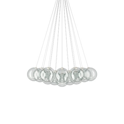 Lodes Random Cloud 19 ø28, závěsné svítidlo LED 19 x 5W 2700K, čiré sklo, rozměr 145x125cm