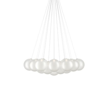 Lodes Random Cloud 19 ø28, závěsné svítidlo LED 19 x 5W 2700K, bílé sklo, rozměr 145x125cm