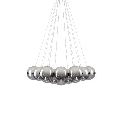 Lodes Random Cloud 19 ø28, závěsné svítidlo LED 19 x 5W 2700K, chromové sklo, rozměr 145x125cm