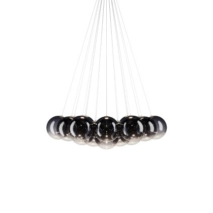 Lodes Random Cloud 19 ø28, závěsné svítidlo LED 19 x 5W 3000K, kouřové sklo, rozměr 145x125cm