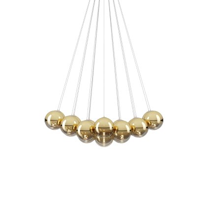Lodes Random Cloud 23 ø23, závěsné svítidlo LED 23 x 5W 3000K, zlaté sklo, rozměr 141x115cm