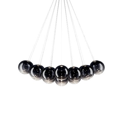 Lodes Random Cloud 23 ø28, závěsné svítidlo LED 23 x 5W 2700K, kouřové sklo, rozměr 172x139cm