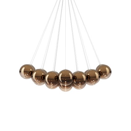 Lodes Random Cloud 23 ø28, závěsné svítidlo LED 23 x 5W 2700K, bronzové sklo, rozměr 172x139cm