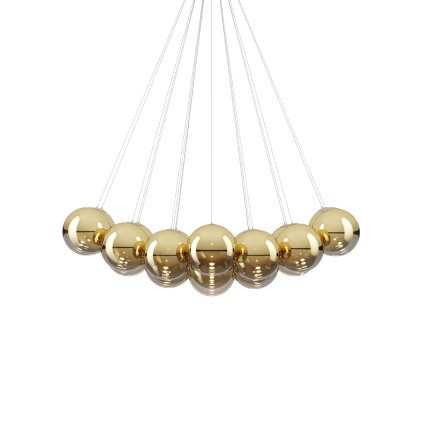 Lodes Random Cloud 23 ø28, závěsné svítidlo LED 23 x 5W 3000K, zlaté sklo, rozměr 172x139cm