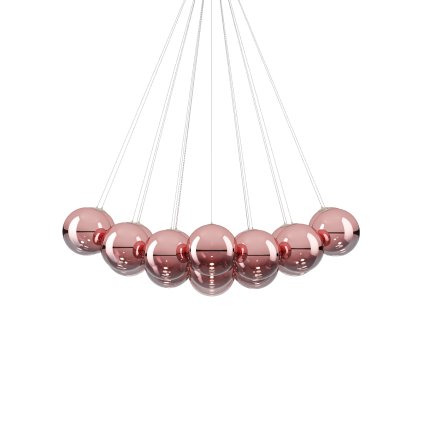 Lodes Random Cloud 23 ø28, závěsné svítidlo LED 23 x 5W 3000K, červeno-zlaté sklo, rozměr 172x139cm
