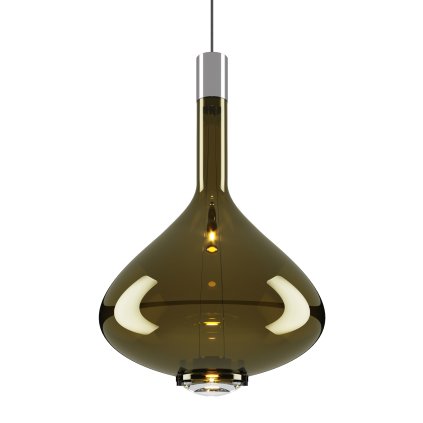 Lodes Sky-Fall Large, závěsné svítidlo ze zelenozlatého skla, 14W LED 2700K dim, výška 52cm
