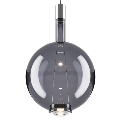 Lodes Sky-Fall Round Large, závěsné svítidlo z kouřového skla, 14W LED 3000K dim, průměr 34cm