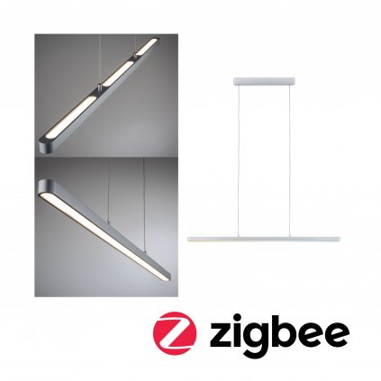 Paulmann Lento, Zigbee matně chromové lineární závěsné svítidlo se svícením nahoru-dolu, 3x13,5W LED tunnable white, stmívatelné, délka 100cm