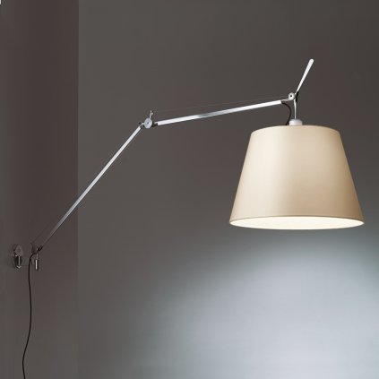 Artemide Tolomeo Wall Mega s vypínačem, 1x150W, pergamenové svítínítko prům. 42cm, max. délka 185cm