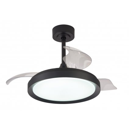 Mantra Mistral MIni, rozvinovací ventilátor se svítidlem a dálk. ovladačem, LED 40W 3000-6500K, černá, průměr 45/91cm