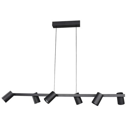 Mantra Sal, černé závěsné spotové svítidlo 6xGU10, délka 101cm