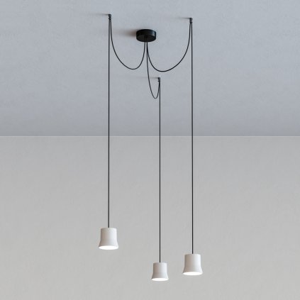 Artemide GIO.light cluster, bílé designové svítidlo pavouk, 3x7,6W LED 3000K, prům. 10,7cm