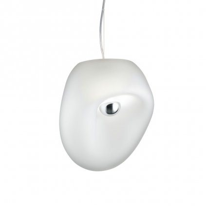 Leucos Lightbody S, závěsné svítidlo z čirého skla se satinovaným povrchem, 1x max.10W LED E27, výška 28-33cm