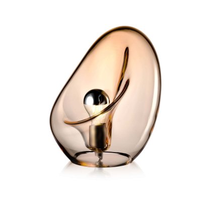 Leucos Lightbody T, stolní lampa z růžového skla, 1x max10W LED E27, výška 28-33cm