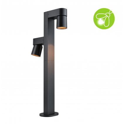 Paulmann Kimu, antracitové venkovní sloupkové svítidlo, nastavitelné 2x7,8W LED 2200K, výška 82,2cm, IP44
