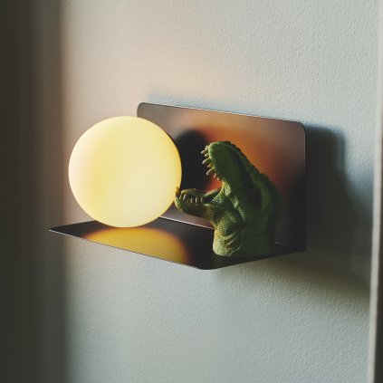 Nordlux Lilibeth, černá nástěnná lampa s poličkou a vypínačem 1xE14, šířka 35cm
