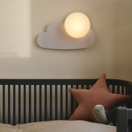 Nordlux Skyku, bílá nástěnná lampa obláček s vypínačem 1xE14, šířka 37cm