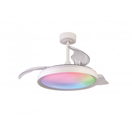 Mantra Siberia, rozvinovací ventilátor se svítidlem a dálk. ovladačem, LED 50W 3000-6500K+RGB, bílá, průměr 51,5/106cm