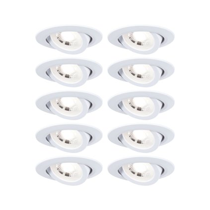 Paulmann matně chromové bodovky, 10x4,8W LED 3000K, Ø 8,2cm