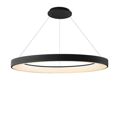 Mantra Niseko II, závěsné kruhové svítidlo LED 50W, 2700-5000K, dálk. ovládání, černá, průměr 65cm