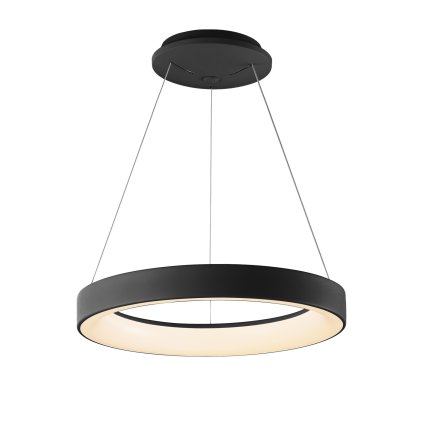 Mantra Niseko II, závěsné kruhové svítidlo LED 30W, 2700-5000K, dálk. ovládání, černá, průměr 38cm