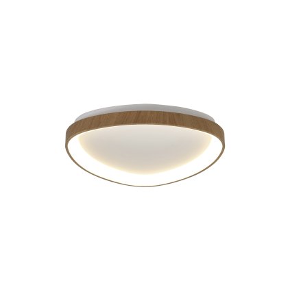 Mantra Niseko II, trojúhelníkové stropní svítidlo LED 50W, 2700-5000K, dálk. ovládání, imitace dřeva, 61x61cm