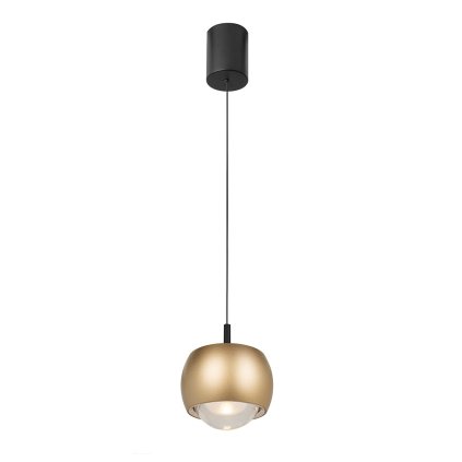Mantra Roller, stahovací závěsné svítidlo se svícením dolů LED 12W, 3000K, zlatá, průměr 9,6cm