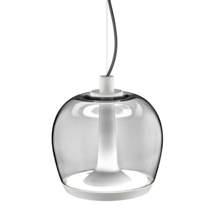 Leucos Aurelia S22 SS, závěsné svítidlo kouřové sklo/bílá, 11+5W LED 2700K stmívatelné, průměr 22,5cm