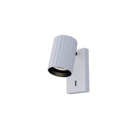 Redo Delphi, bílé nástěnné svítidlo s vypínačem, 1x7W GU10, ø7cm, výška 13,1cm