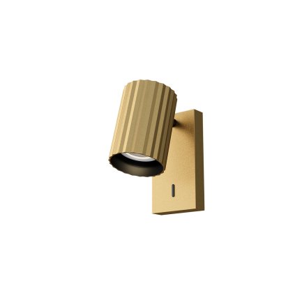 Redo Delphi, zlaté nástěnné svítidlo s vypínačem, 1x7W GU10, ø7cm, výška 13,1cm
