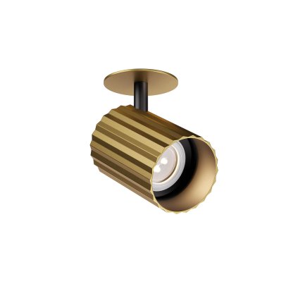 Redo Delphi, zlaté zápustné stropní svítidlo, 1x7W GU10, ø7cm, výška 9,3cm