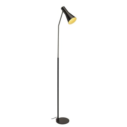 SLV Phelia, kónická stojací lampa 1xE27, černá/zlatá, výška 172cm