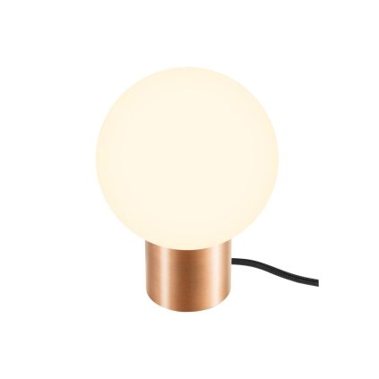 SLV Little Sun, skleněná stolní lampa 1xG9, měděná barva, průměr 14cm