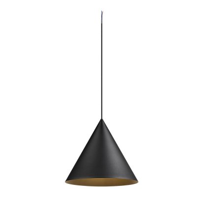 SLV Magico 38, kónické závěsné svítidlo 1xE27, černá, průměr 38cm