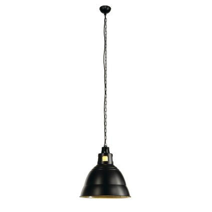 SLV Para 380, černé industriální závěsné svítidlo 1xE27, průměr 38,5cm