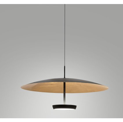 Fabas Yuko, moderní závěsné svítidlo, 40W LED 3000K tříkrokové stmívání, černá/zlatá, prům. 60cm.