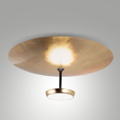 Fabas Yuko, moderní stropní svítidlo, 40W LED 3000K tříkrokové stmívání, černá/zlatá, prům. 60cm.