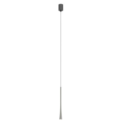 Redo Ito, závěsné svítidlo, 6,2W 3000K, matný nikl, průměr 3,2cm, výška 40cm