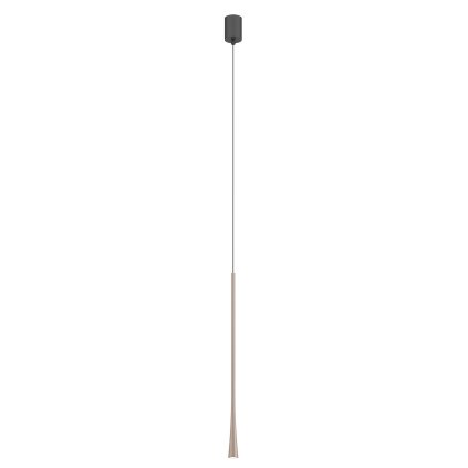 Redo Ito, závěsné svítidlo, 6,2W 3000K, stříbrná káva, průměr 3,2cm, výška 60cm