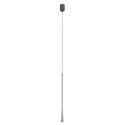 Redo Ito, závěsné svítidlo, 6,2W 3000K, matný nikl, průměr 3,2cm, výška 60cm