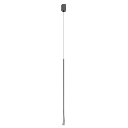 Redo Ito, závěsné svítidlo, 6,2W 3000K, matný nikl, průměr 3,2cm, výška 80cm