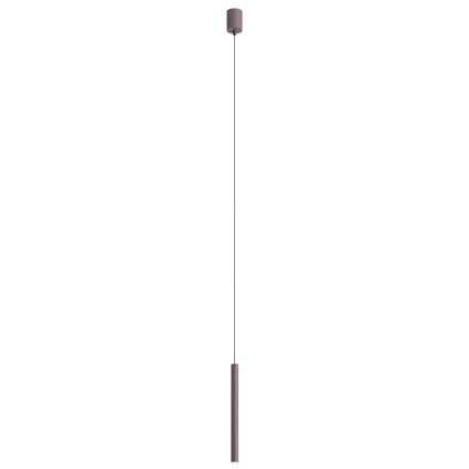 Redo Kanji, hnědé závěsné svítidlo, 6,2W 3000K, průměr 2,5cm, výška 35cm