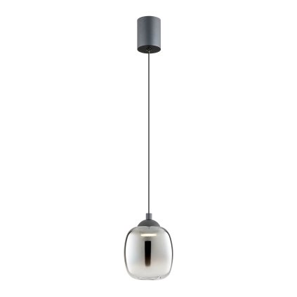 Redo Khadi, závěsné svítidlo z kouřového skla LED 6W, 3000K, průměr 12cm