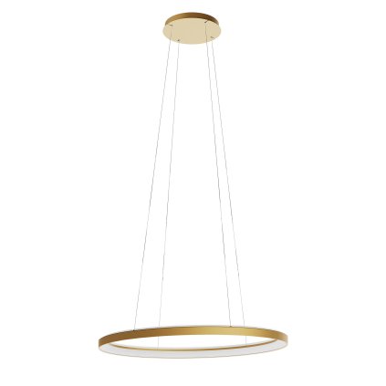Redo Nobu, oválné zlaté závěsné svítidlo LED 80W 3000/4000K, 80x52cm, tříkrokové stmívání