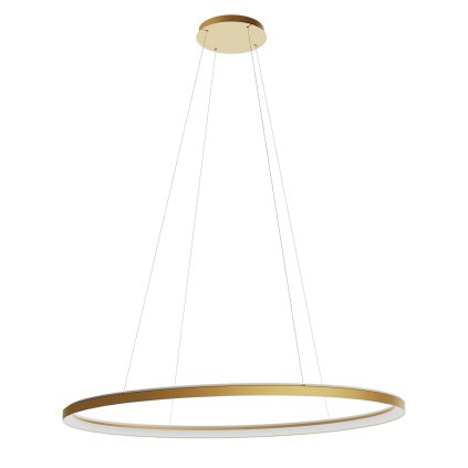 Redo Nobu, oválné zlaté závěsné svítidlo LED 120W 3000/4000K, 120x75cm, tříkrokové stmívání