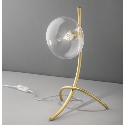 Metal Lux Dolce, stolní lampa 1xG9, zlatá/čirésklo, výška 31cm