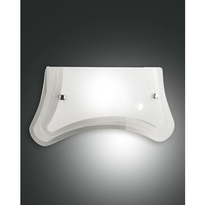 Fabas Milton, nástěnné svítidlo z ohnutého skla, 1x60W, 37x19cm